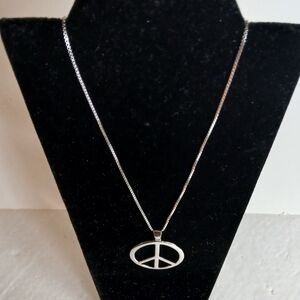 Sterling Silver Peace Pendant Necklace